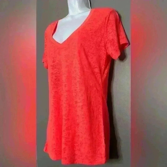 Soffe Coral/Pink V-neck Junior's Top (188) - Picture 2 of 11